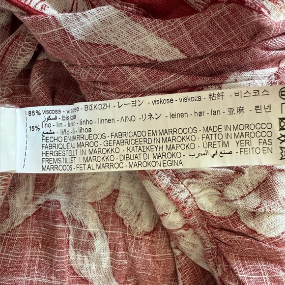 Zara Linen Blend Floral Wrap Midi Skirt in Red Women’s Size Large - Picture 10 of 10